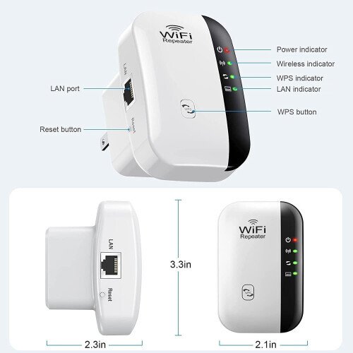 WiFi Extender, Signal Booster Up to 3000sq.ft WIFI Internet Repeater 1