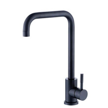 Cold and Hot Water Faucet 304 Stainless Steel Kitchen Sink Mixer Tap, Black Finish, Model Black B, Dual Function