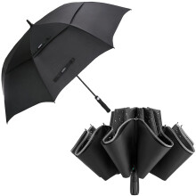 62 Inch Automatic Open Golf Umbrella with Double Canopy Vented Design and 54 Inch Inverted Windproof Folding Umbrella