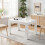 Living And Home 120*80cm Rectangular Wooden Dining Table, White 2