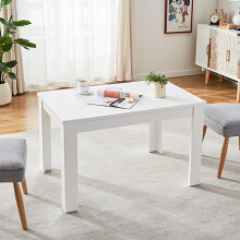 120*80cm Rectangular Wooden Dining Table, White