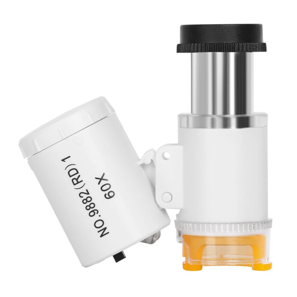 Microscope Kit 60X Pocket Microscope with LED Light and Lens Adapters in White, Compact for Kids and Adults-image-OPC-PJXCSRG-NEW