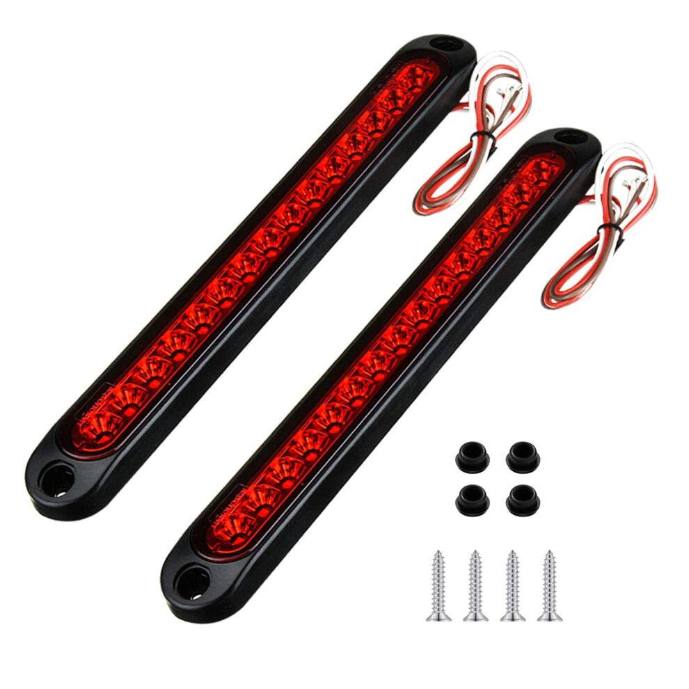 15 Led Trailer Brake Tail Assembly - Waterproof Bar For Marine Boats, Golf Carts, Trucks, Rvs, Utvs, Atvs Light/Red 6447073875489