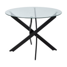 Minimalist Round Glass Coffee Table Home Dining Table 120cm Dia