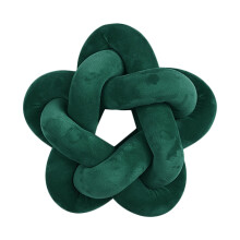 Plush Knot Throw Pillow Star Shaped Emerald Green Stuffed Cushion for Sofa Couch Christmas Room Decor 18x18 Inches