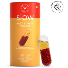 WELLBEING NUTRITION Slow multi + omega capsule |Energy & Immunity Boost & Supports Hair, Skin & Nails - 60 Capsules