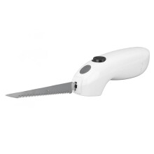 Electric Knife for Carving Meat and Bread, Cordless Stainless Steel Blades, Ergonomic Handle, Easy Use for Cooked Food