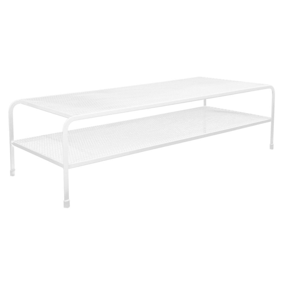 Monitor Stand Metal Mesh Riser – Sturdy Desk Organizer For Computer Monitors, Home Office, Adjustable Height White 6482260891941