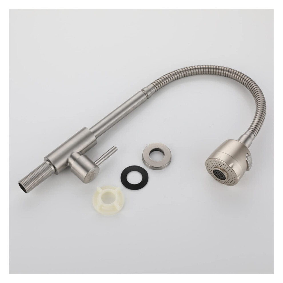 Stainless Steel Wire Drawing Cold Water Faucet For Kitchen Sink Vegetable Washing Basin With Hose Attachment 6482260892146