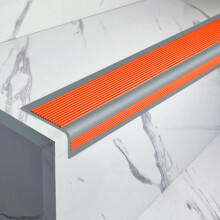 Stair Edge Protector PVC Edging Transition Strip Self-Adhesive Non-Slip Treads for Indoor Outdoor Use, Red 5m, Orange 1"