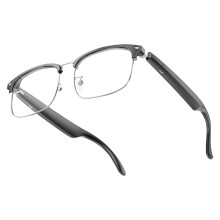 AI Translator Glasses with Bluetooth Connectivity, Smart Music Sunglasses, Supports 138 Languages, Black Silver Style