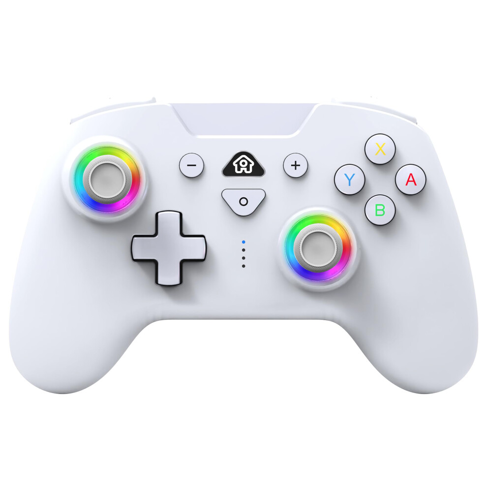 Wireless Controller For Nintendo Switch And Switch Oled - Gamepad With Led, Vibration, And 6-Axis Gyro White 6447073877254