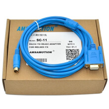 SC-11 Programming Cable for FX1N/3U/1Splc, RS232 Serial Port, Blue Gold-Plated Head, Shielded Magnetic Ring