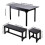 Living And Home 5-Piece Extendable Dining Table Set in Black 6