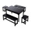 Living And Home 5-Piece Extendable Dining Table Set in Black 3