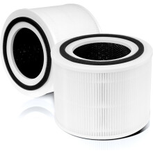 2 Pack Core 300 Replacement Filters for LEVOIT Core 300, 300S, 300-P, H13 True HEPA, Pre-Filter, Activated Carbon, White
