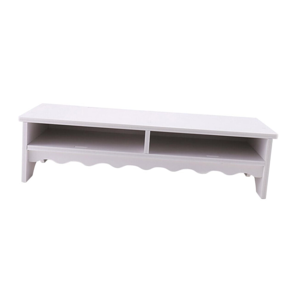 Desk Monitor Stand Riser With Storage For Tall Monitors - Adjustable Height For Office And Home Use White 6038364503756
