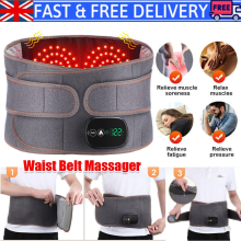 Cordless Infrared Heated Back Support Lumbar Lower Back Massage Belt Pain Relief