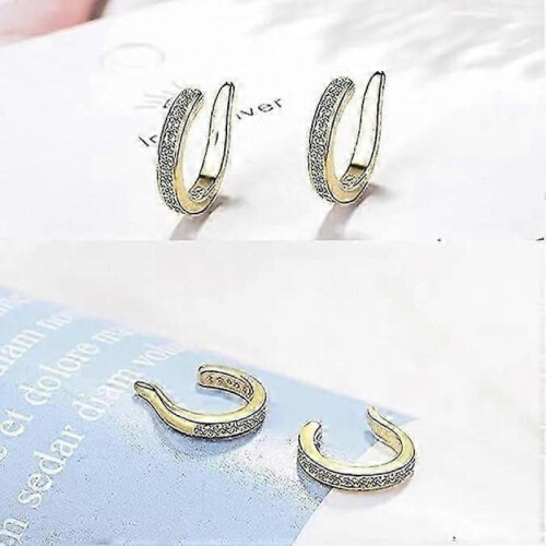 (Silver) Fixura Ear Clips, Pierceless Ear Cuff, Thin Chunky Ear Cuffs Non Piercing 2
