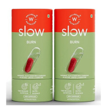 Wellbeing Nutrition Slow | Fat Burner for Men & Women | Metabolism, Energy & Endurance - 60 Capsules, Pack of 2)