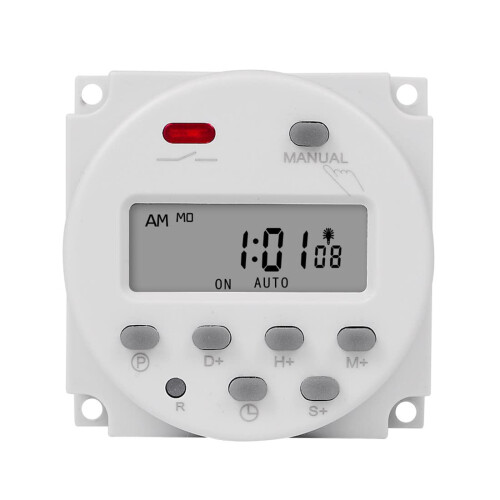 CN101S 12V Digital LCD Timer Switch 1 Second Interval 7-Day Programmable Time Control for Home Automation
