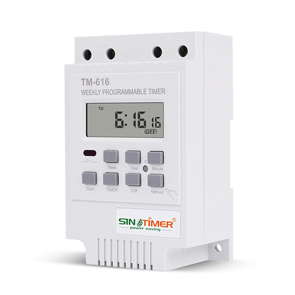 Tm616w Weekly Programmable Digital Time Switch 12V 30A Electronic Relay Timer Din Rail Mount Model Tm616w-4 6947110390208
