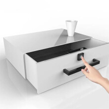 Drawer Fingerprint Lock for Wardrobe and Office Cabinets, Electronic Locker Door Lock, Black, Secure Furniture Access