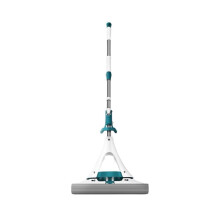 Mop Floor Cleaner Super Absorbent PVA Sponge with Retractable Handle and 2 Replacement Mop Heads for Easy Storage