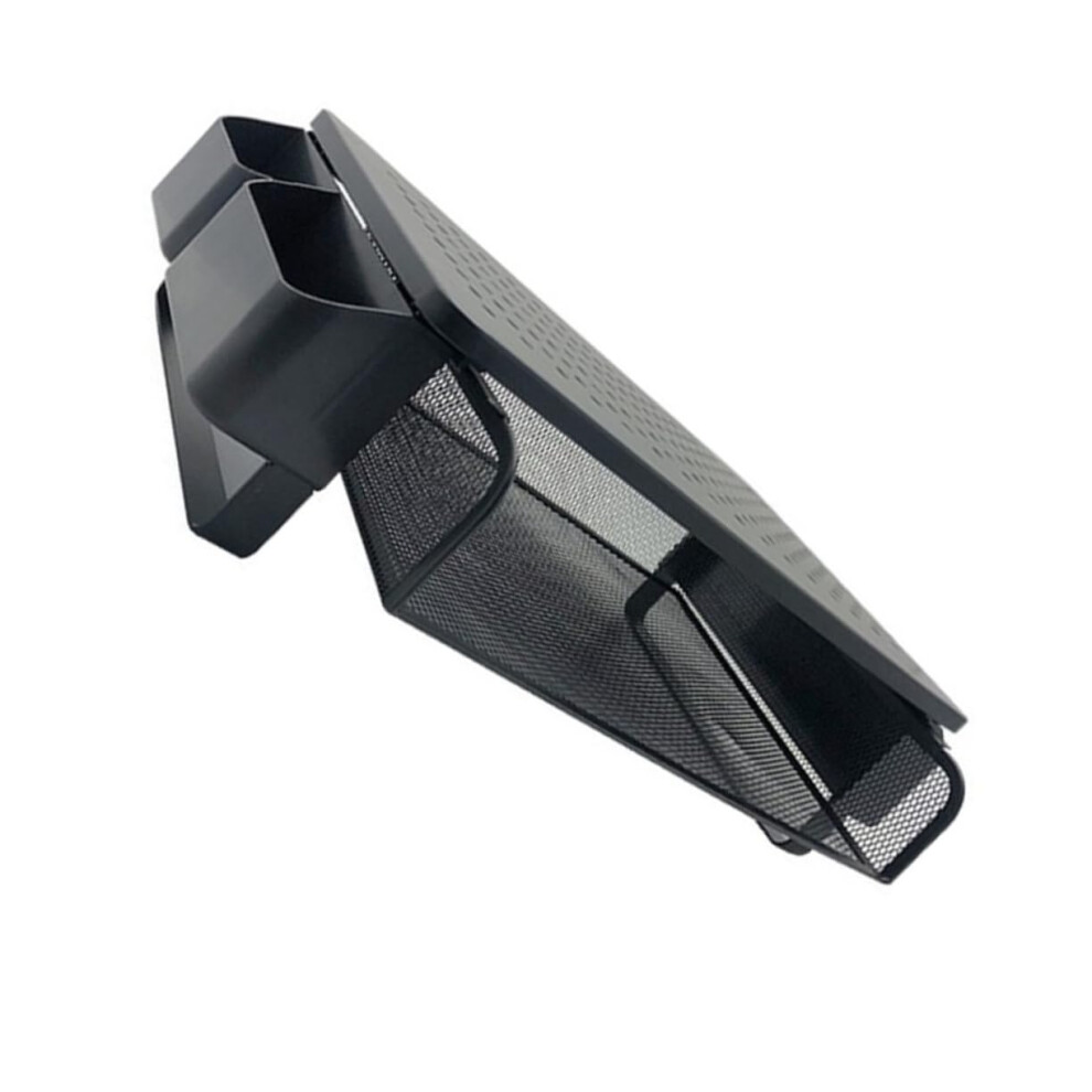 Desk Monitor Riser Iron Stand For Laptop And Pc, Multifunctional Storage Rack With Drawer, Adjustable Height, Black 6038364504609