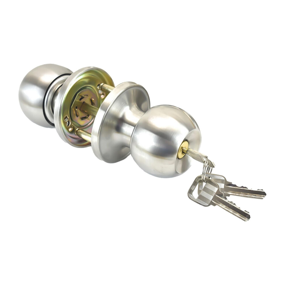 Door Knobs With Lock And Keys, Standard Ball Lock For Interior And Exterior Doors, Compatible With Bedrooms And Bathrooms 6947110390468