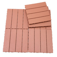 Outdoor Plastic Flooring Tiles 44 Pieces 11.8x11.8 Inches Reusable Easy Install for 3.95 Square Meters Garden Space