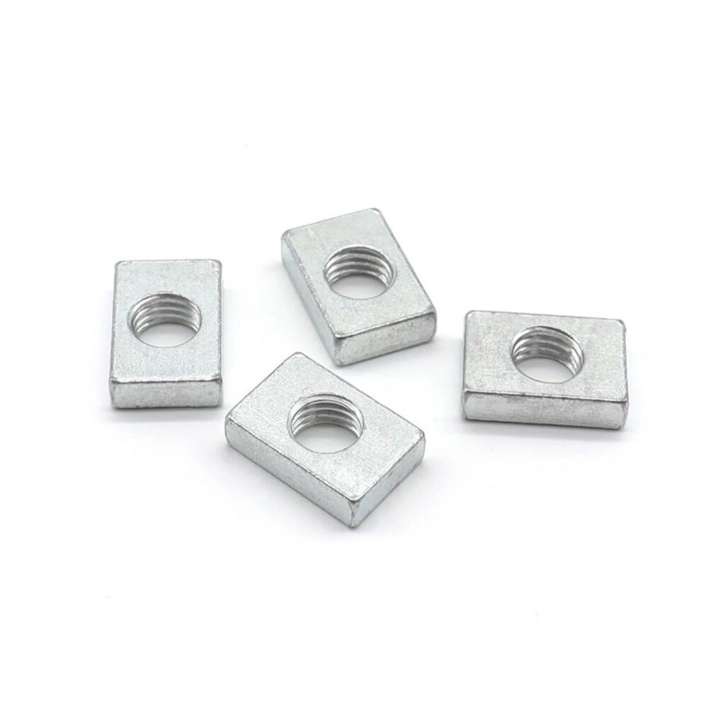 Square Nut M3 M4 M5 M6 M8 Zinc-Plated Carbon Steel Thin Rectangular Nuts For Aluminum Profile 50Pcs M6-18X12x2.5mm 6947110390499