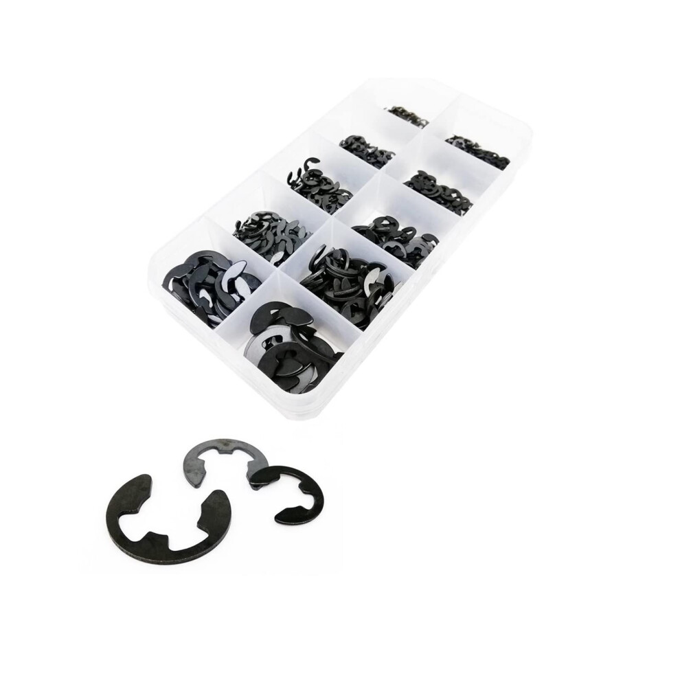 M1.2 M1.5 M2 M3 M4 M5 M6 M8 M10 M12 M15 Black Carbon Steel External Retaining Ring E Clip Snap Circlip Washer Set 580pcs-image-OPC-PJXDHYS-NEW