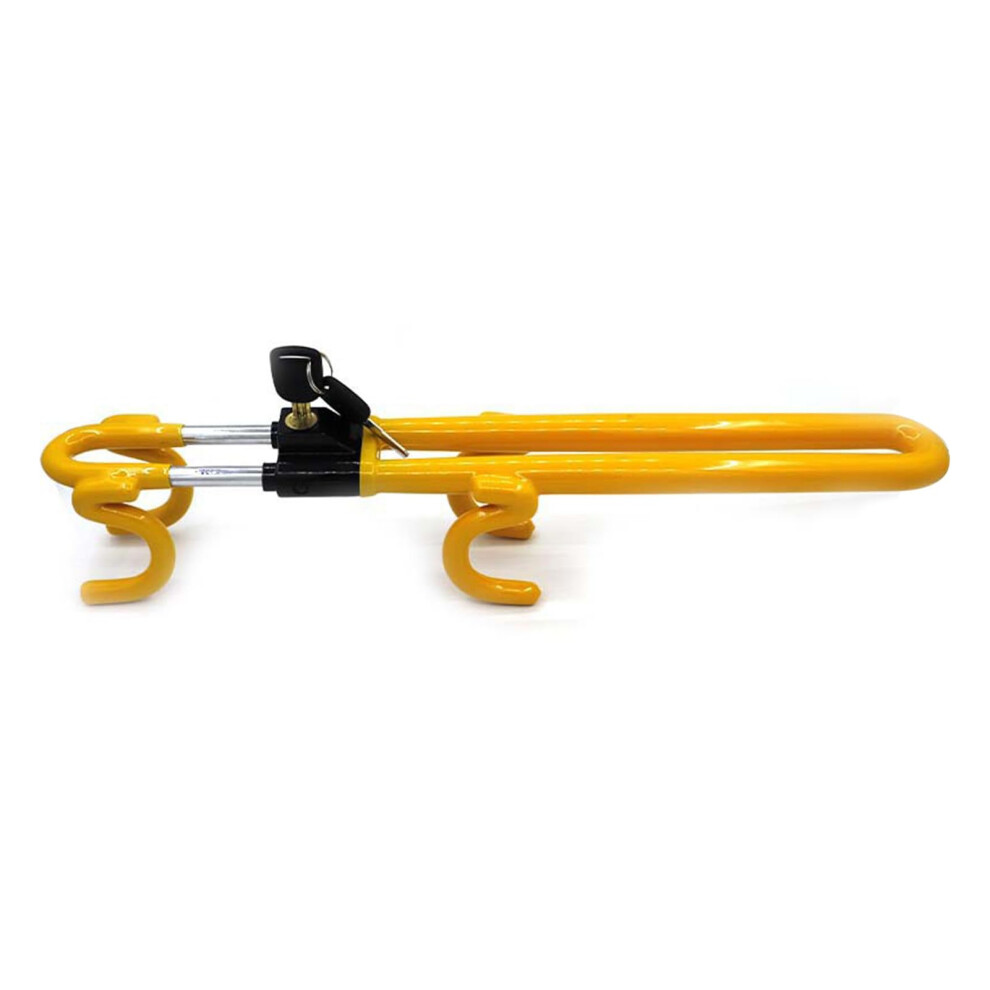 Car Steering Wheel Lock Anti-Theft Device With Key Lock Modern Design For Automotive Vehicles Yellow 6447073878787
