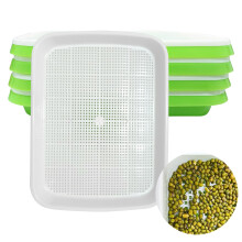 Seed Sprouter Tray Pack of 4, Durable Hydroponics Germination Trays for Sprouts, Seedlings, Wheat Grass, Indoor Gardening