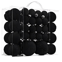 (Black) 46 pcs Christmas Balls Christmas Decorations