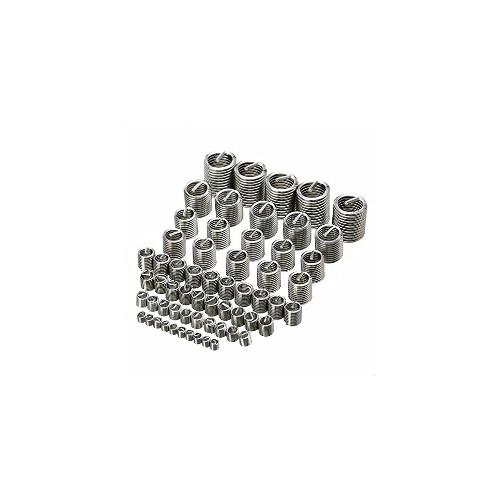 Silver Stainless Steel Thread Repair Insert Kit 60Pcs M3 M4 M5 M6 M8 M10 M12 For Stripped Threads 6447073878855