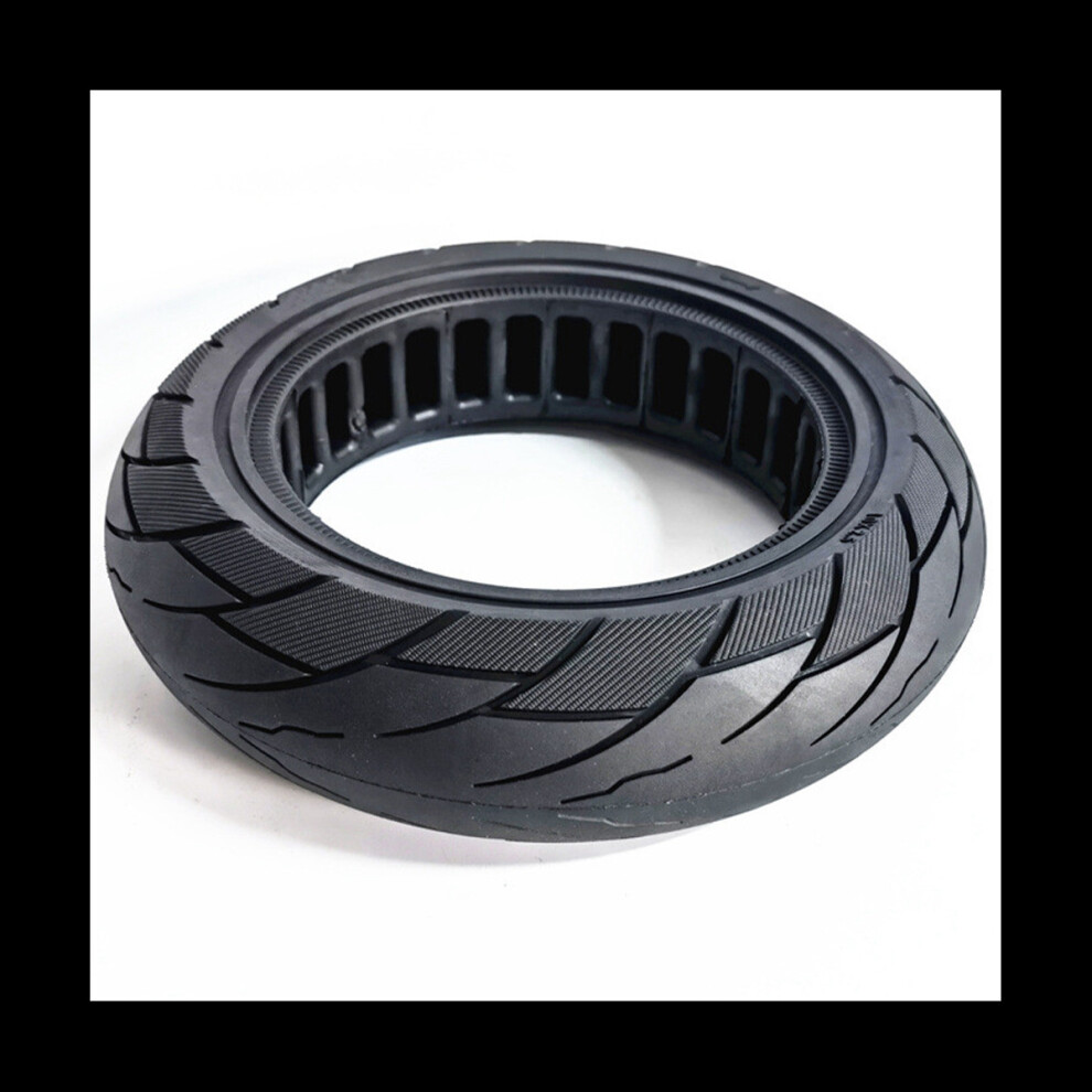Spactz 10X2.50-6.5 Hollow Solid Tire For Electric Scooters - Honeycomb Rubber, 1100G, High Elasticity & Durable Black