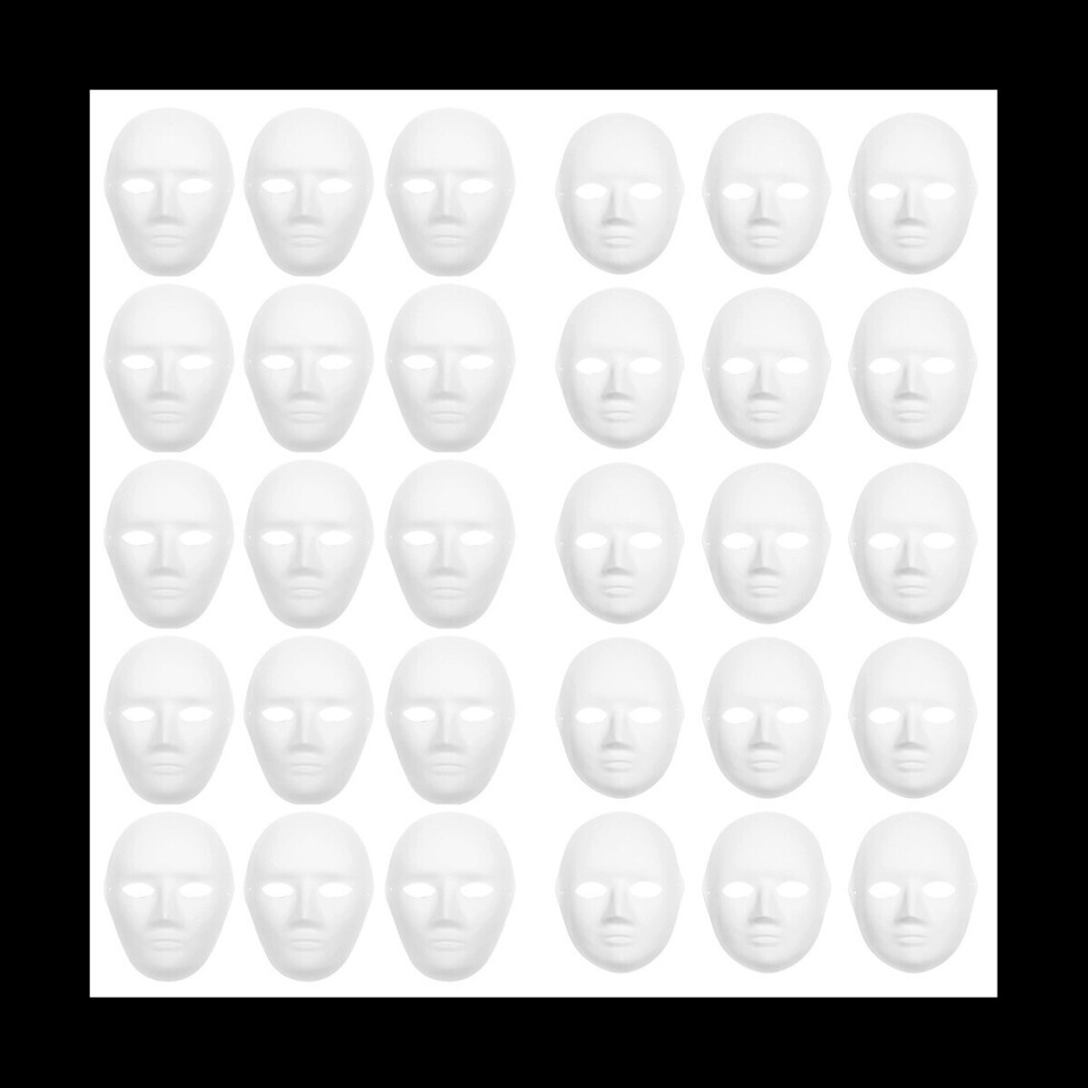 Spactz 30 Pack 2 Sizes Paper Mache Masks Create Artistic Craft Projects From Wall Decorations To Theater And Halloween Costumes