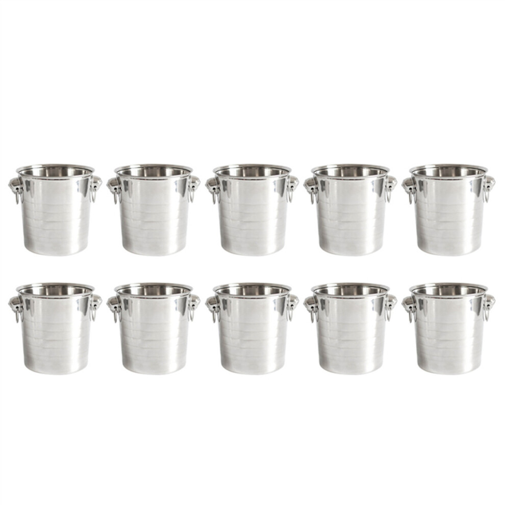 Spactz 10X Stainless Steel Ice Punch Bucket Wine Beer Cooler Champagne Cooler Portable Bar Party Club Ice Bucket Container 3L