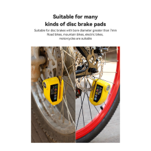 Bicycle Disc Brake Lock Alarm Bike Safety System for Scooter(Yellow)