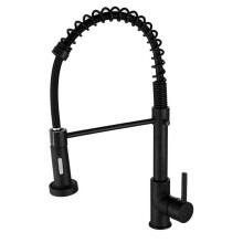 Pull Down Kitchen Faucet High-Arc Single Handle Brass Mixer Tap with 2 Function Sprayer Hot Cold Water Gold Black