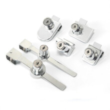 Metal Single Glass Door Lock Zinc Alloy Showcase Cabinet Door Cylinder Sliding Push Door Lock with Key Model C 1Pcs