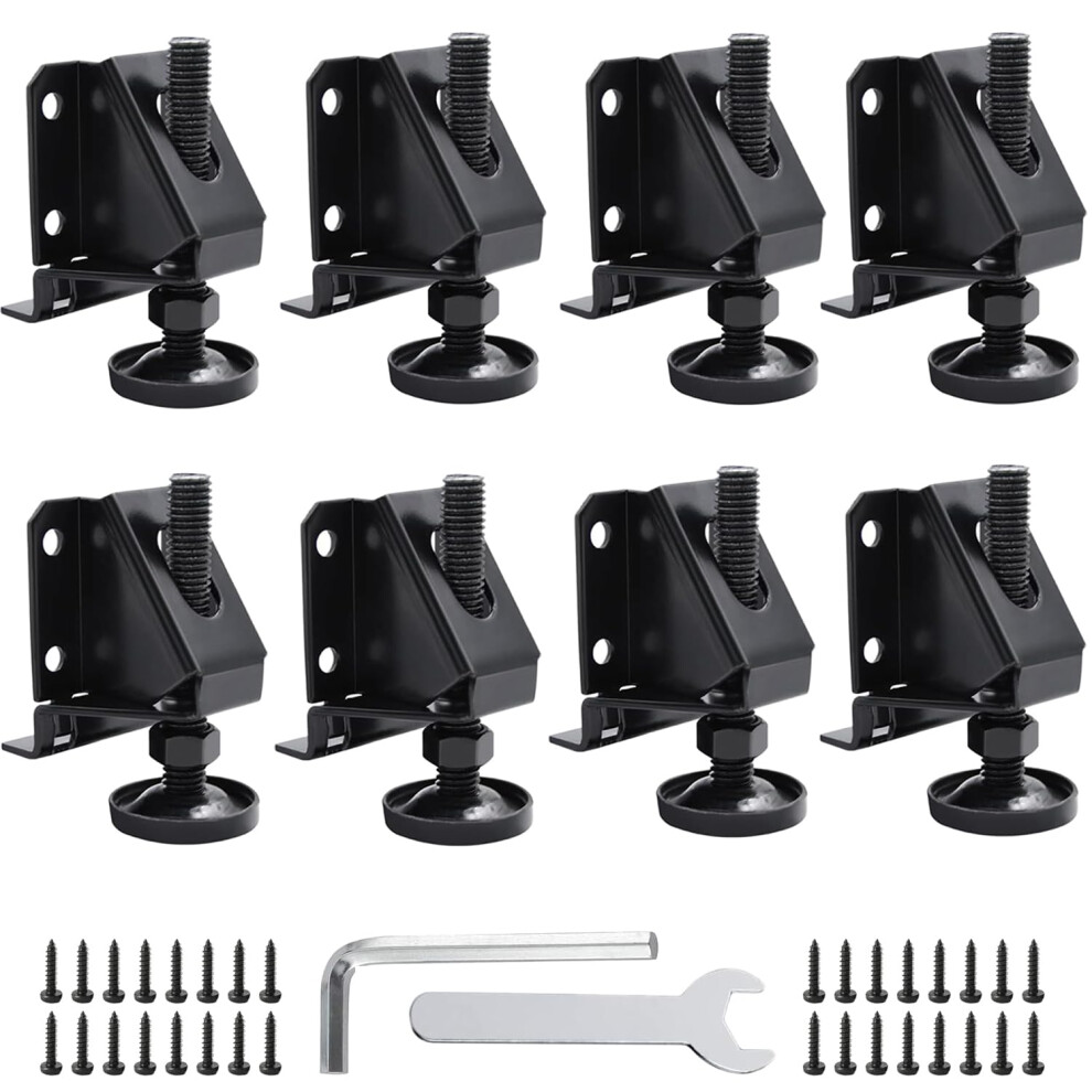8Pcs Heavy Duty Adjustable Leveling Feet With Hexagon Nuts For Workbench, Cabinets, Tables, And Shelving Units 6038364505620