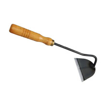 Japanese Handheld Nejiri Gama Hoe Garden Tool - Wooden Handle Hand Hoe for Weeding and Cultivating Soil