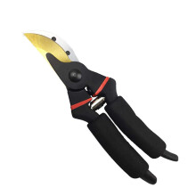 Pruning Shears with Safety Buckle, Ergonomic Lightweight Black Garden Scissors for Pruning Flowers and Shrubs
