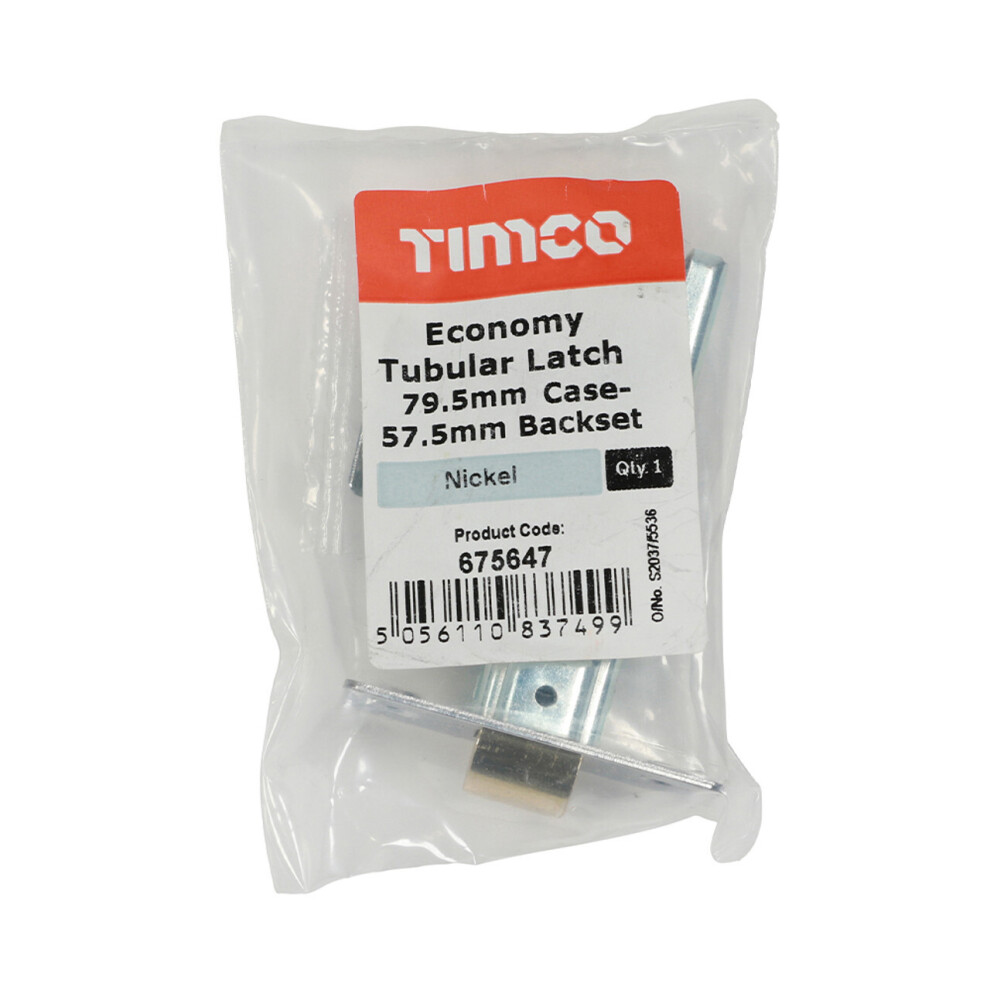 Timco Economy Tubular Latch Nickel - 79.5Mm (1 Pack Bag)