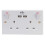 PRO ELEC - Πινακίδα τοίχου ρεύματος και φόρτισης USB 2 κρουνών 13A 250V Λευκό 1