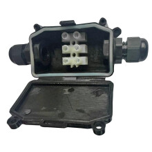PRO ELEC - Waterproof Junction Box with Terminal Block, Black, IP65