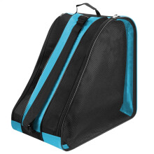 Ice Skate Bag Oxford Material for Girls, Three-Layer Travel Storage, Breathable Ice Skating Accessories, Malachite Blue